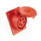 INTERFLEX - Base empotrar inclinada protección 16A 3 polos+neutro 6h rojo