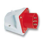 INTERFLEX - Clavija mural estanca 63A 3 polos+neutro 400V 6h rojo