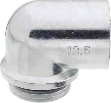 INTERFLEX - Codo 90 GDS RC Pg9 metálico ligera níquel