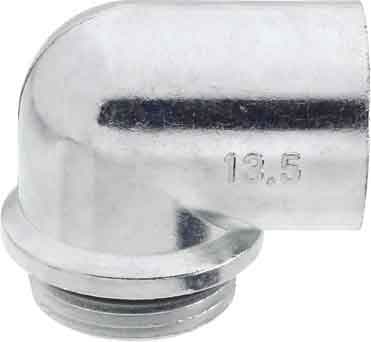 INTERFLEX - Codo 90 GDS RC Pg11 metálico ligera níquel