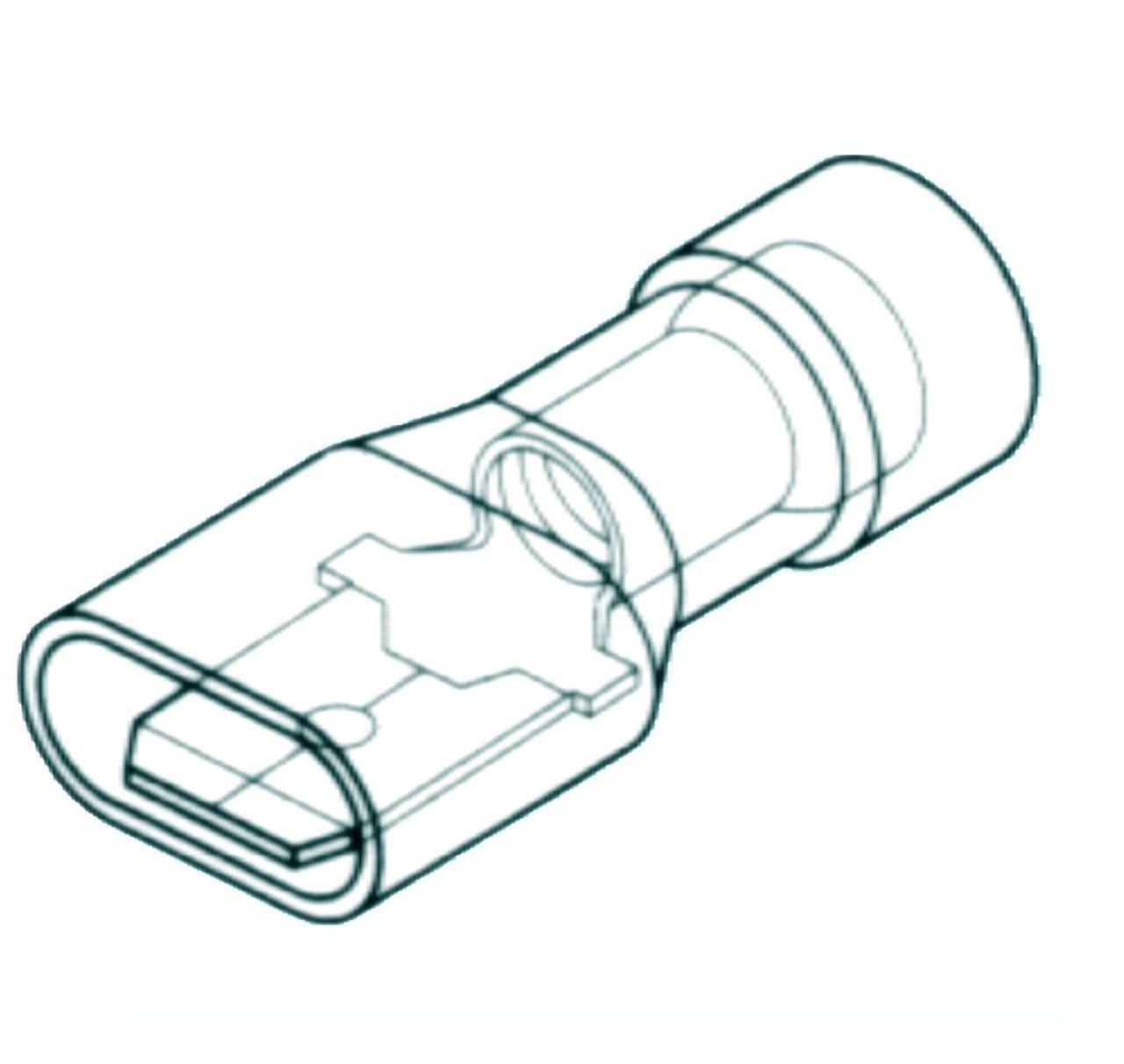 INTERFLEX - TERM. BM ENCHUF.PLANO MACHO TOTAL.AISL. 6 MM2 6,3X0,8 NYLON