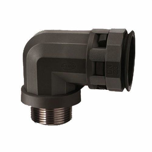 INTERFLEX - Racor 90° poliamida NECM-M DN23 M25x1.5 negro