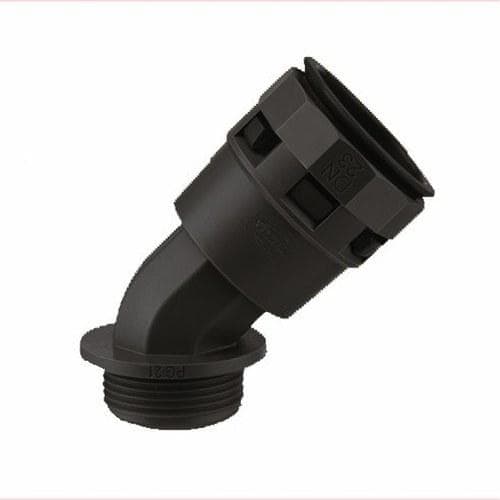 INTERFLEX - Racor 45° poliamida LTC-Pg DN29 Pg29 negro