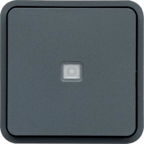 HAGER - Conmutador estanca con testigo tecla simple gris