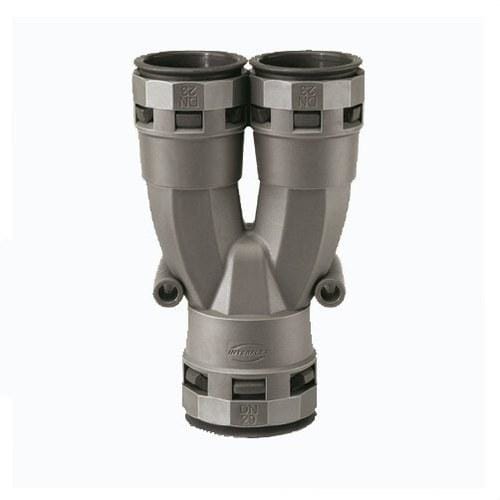 INTERFLEX - Distribuidor "Y" NYLOFIX-PLUS DN17 + 2DN12 poliamida gris