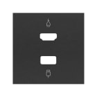 SIMON - Tapa SIMON 100 para conector HDMI/USB con 2 módulos negro mate