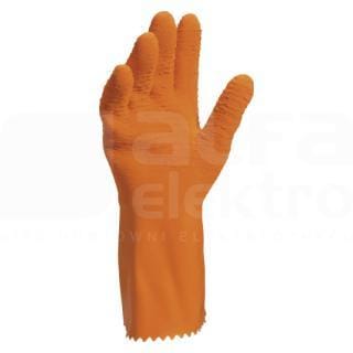 DELTA PLUS - Guante de latex con soporte algodón naranja rugoso talla 8