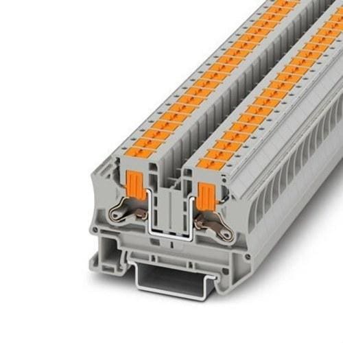 PHOENIX CONTACT - Borne de paso PTV 6 1000V 41A conexión push-in sección de dimensionamiento 6mm² sección 0,5-10mm² clase de montaje NS 35/7,5 - NS 35/15 gris