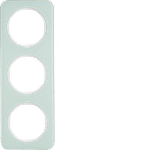 HAGER - Marco R1 con 3 elementos cristal blanco polar