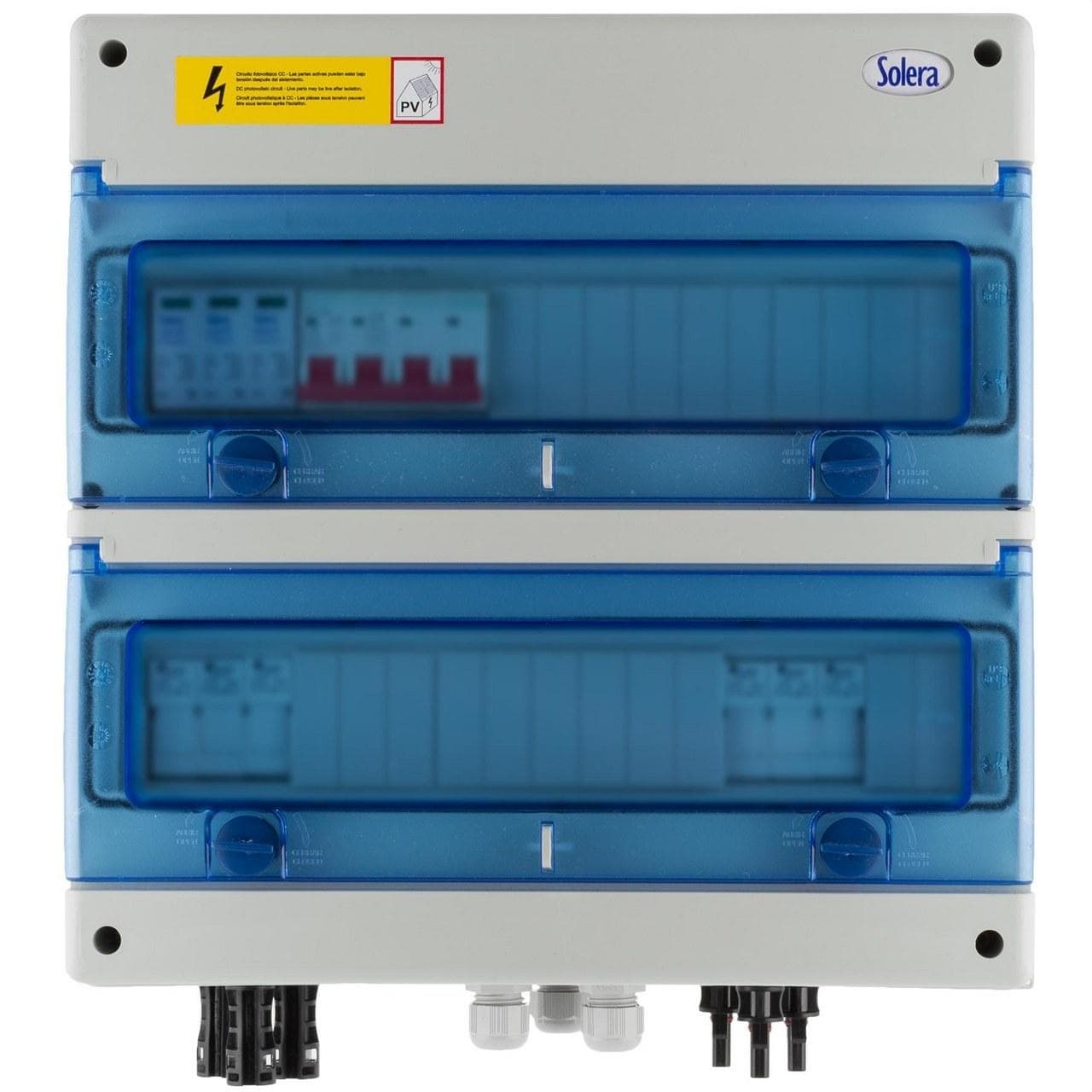 SOLERA - Cuadro de distribución para energía fotovoltaica con seccionador 1000V DC 25A DC 3 entradas