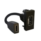LEGRAND - Base audio y vídeo Mosaic - HDMI tipo A - preconectorizada - 1 módulo - Negro mate