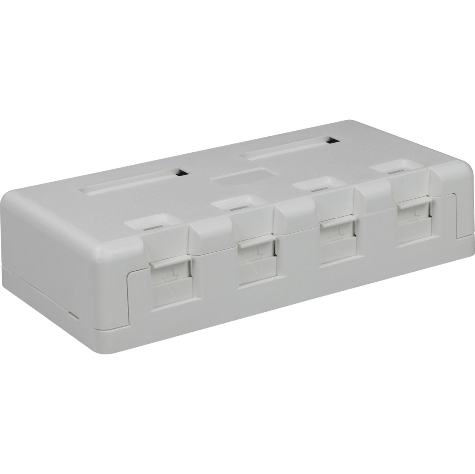 EXCEL - EXCEL PLUS 4 PORT CAT6 SURFACE MOUNT BOX WHITE