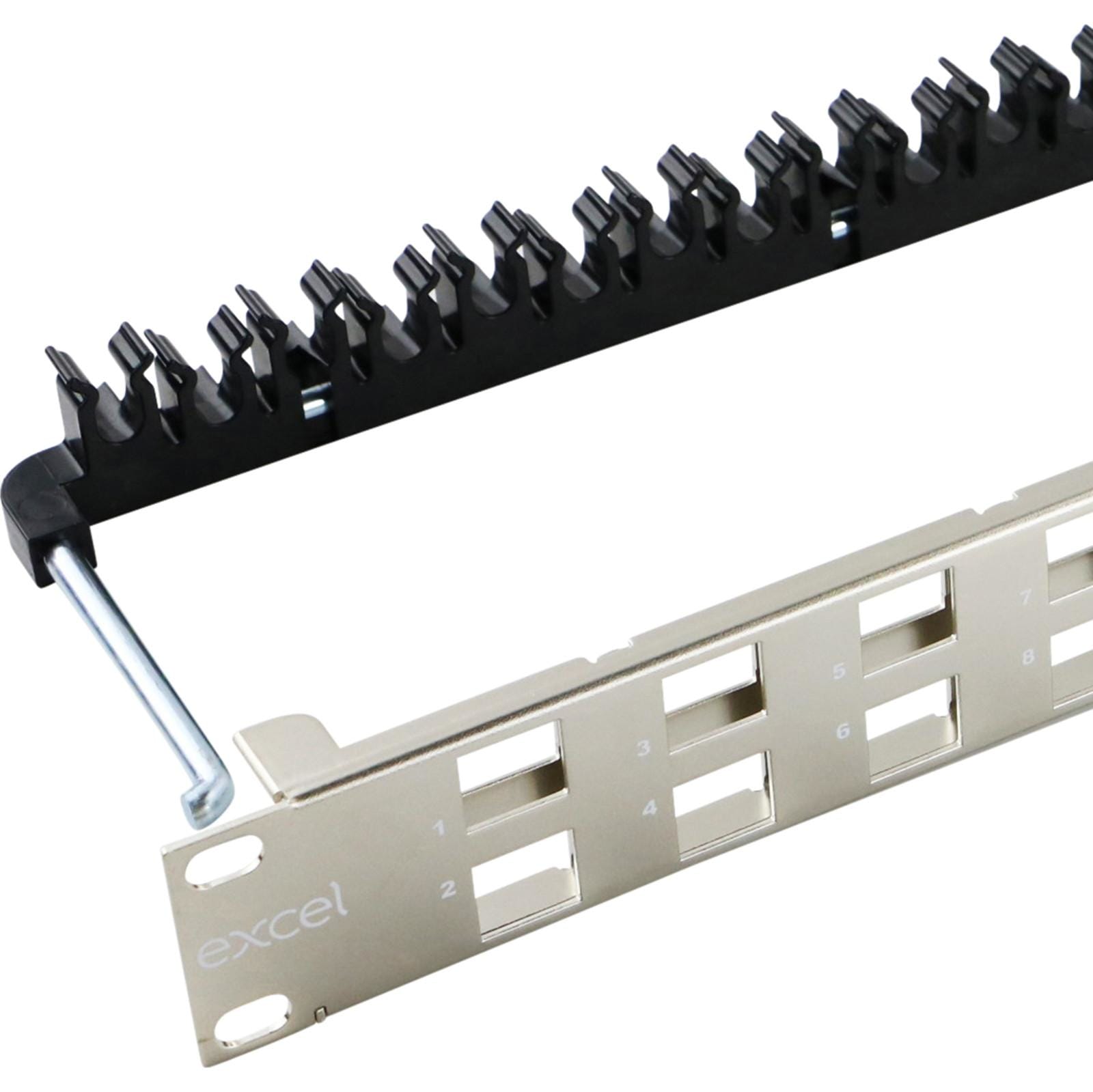 EXCEL - EXCEL FTP 24-PORT U/L CHROME ANGLED KEYSTONE FRAME