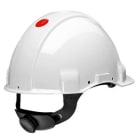 3M MERCADOS ELECTRICOS - 3M™ Casco, Uvicator, con arnés de ruleta, sin ventilación, dieléctrico de 1000 V, con banda antisudor de cuero, blanco, G3001MUV1000V-VI