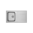ROCA - Fregadero BUDAPEST 86 ED 1 cubeta 1 orificio 1 escurridor a la derecha y válvula 3½'