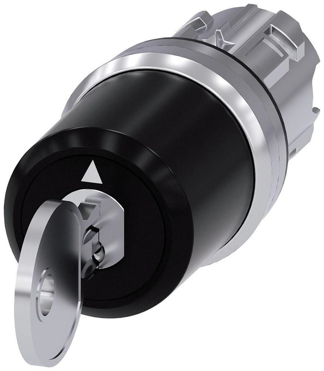 SIEMENS - INTERRUPTOR DE LLAVE CES, 22MM, REDONDO, METAL, BRILLANTE, NO. DE CERRADURA SSG10, CON 2 LLAVES, 3 P