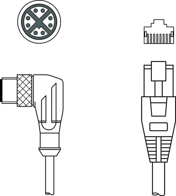 LEUZE - KSS GB-M12-8W-RJ45-A-P7-100