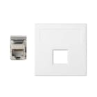 SIMON - Placa V&D plana SG SIMON 500 CIMA con 1 conector 6FTP blanco