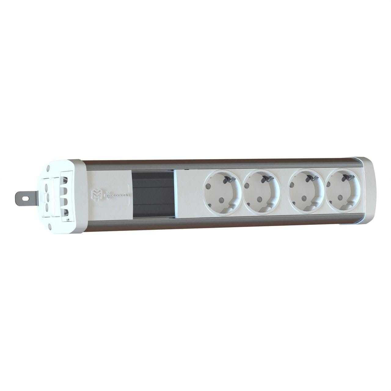 MMCONECTA - Regleta Easyblock ONE 4 schukos huecos blanco nieve