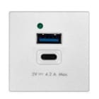 SIMON - Cargador SIMON K45 USB 4,2A con 1 elemento K45 tipo A+C blanco