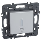 LEGRAND - Pulsador Valena Next - luminoso con símbolo de lámpara - 6A - 230V~ - Aluminio
