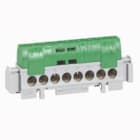 LEGRAND - Borna de repartición IP 2X - tierra - 8 conexiónes de 1,5 a 16mm² - verde - Longitud 75mm