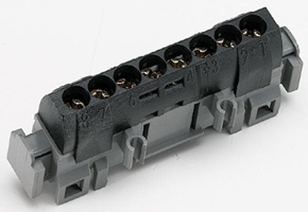 LEGRAND - Borna de repartición IP 2X - fase - 8 conexiónes de 1,5 a 16mm²- Negro - Longitud 75mm