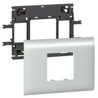 LEGRAND - Soporte para mecanismo Mosaic - para tapa DLP Aluminio de 85mm de an. -2 módulos