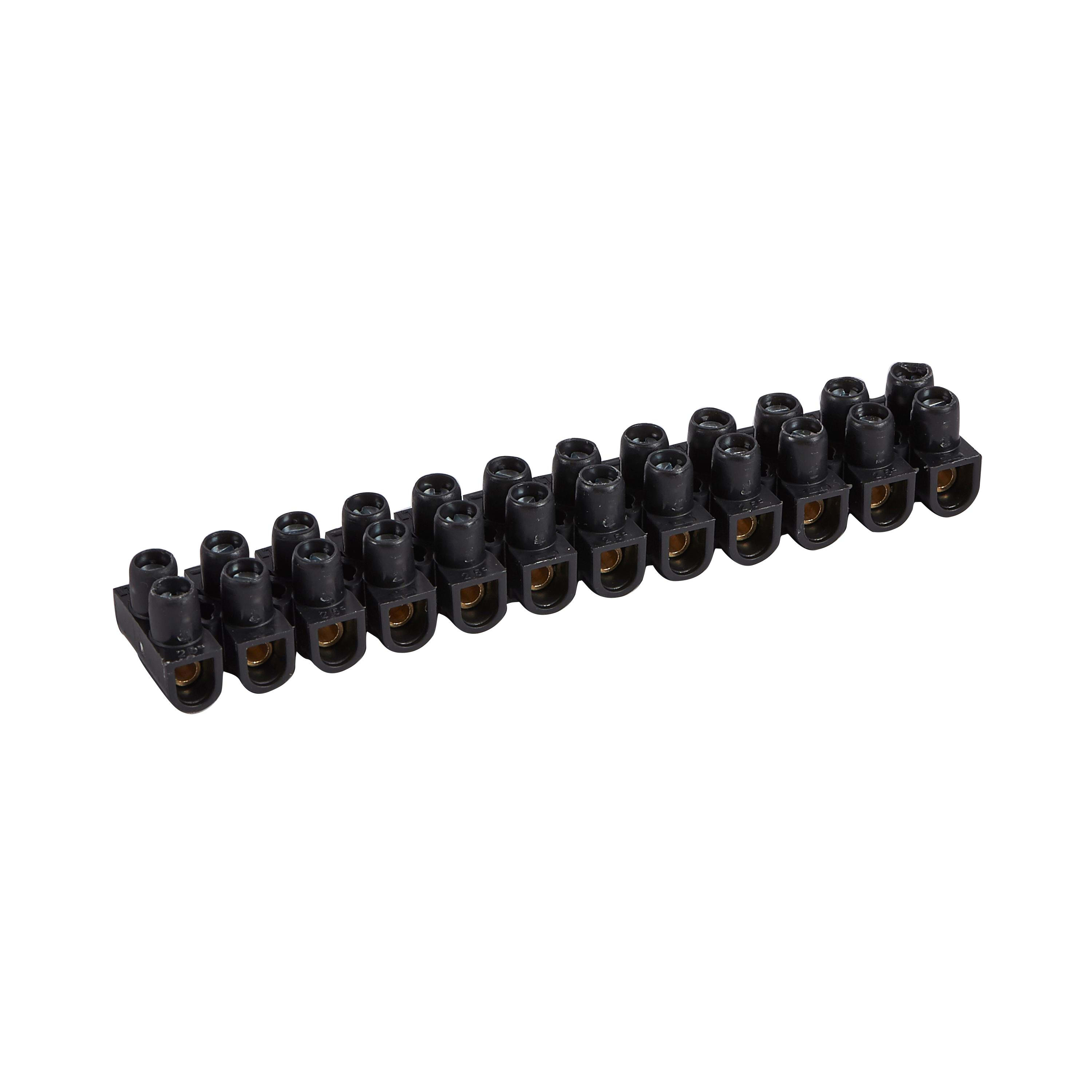 LEGRAND - Regleta de conexión Nylbloc™. 12 bornas con capacidad 2,5mm². Intensidad máx. 24A. Negra