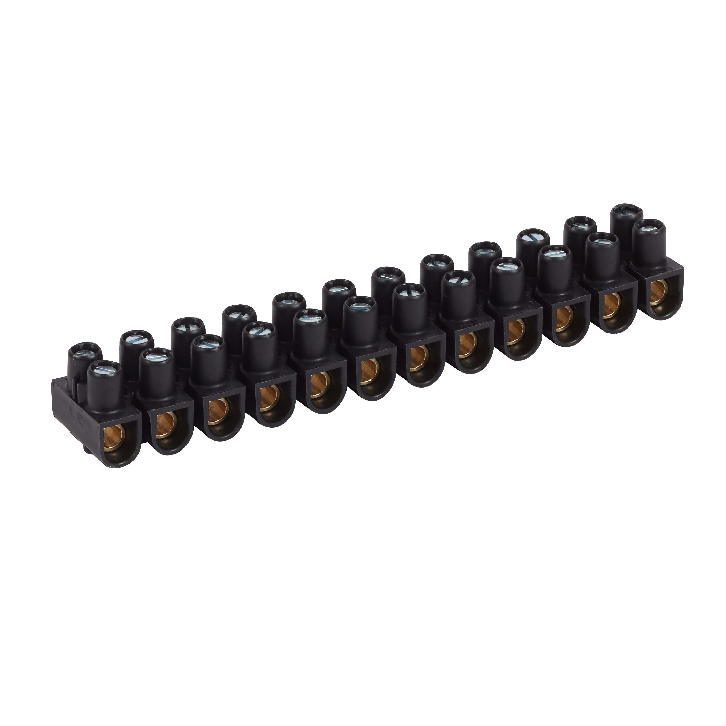LEGRAND - Regleta de conexión Nylbloc. 12 bornas con capacidad 16mm². Intensidad máx. 76A. Negra