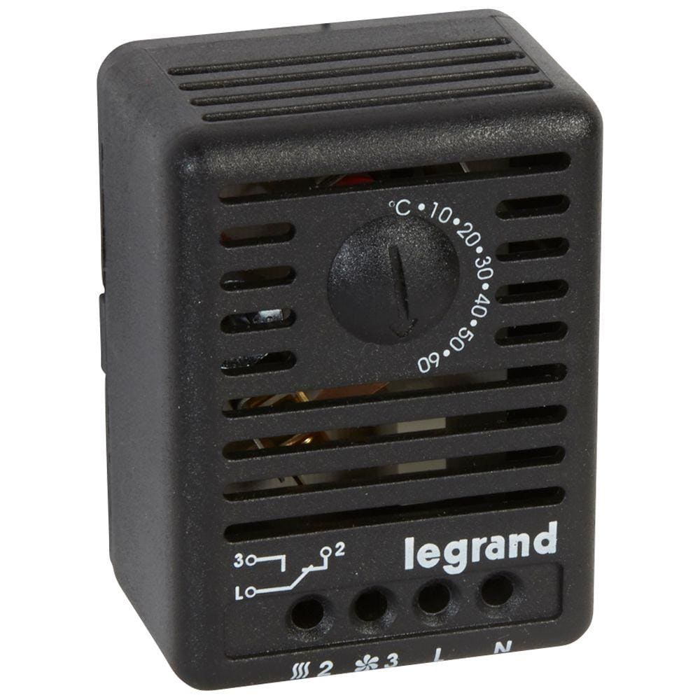 LEGRAND - Termostato ajustable 5-60 °C 230 VA 50/60 Hz Contactos NC (5 A) y NA (10 A)
