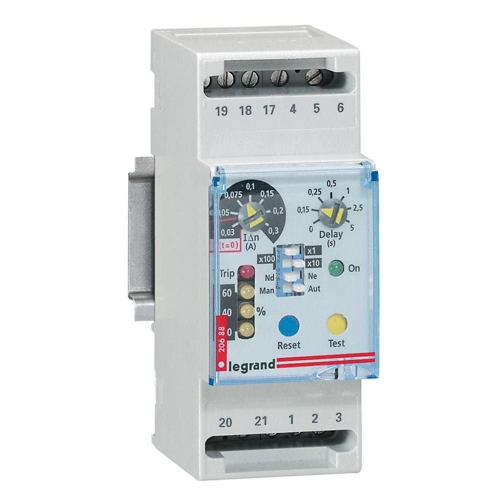 LEGRAND - Relé diferencial regulable, montaje sobre perfil DIN - 2 módulos
