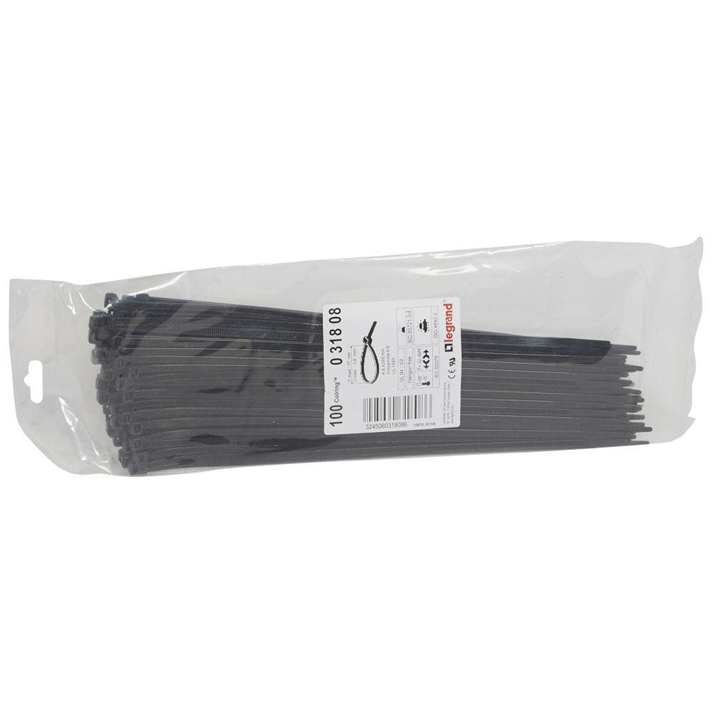 LEGRAND - Brida Colring. Ancho 4,6mm. Longitud 280mm. En bolsa de 100 unidades. Negra