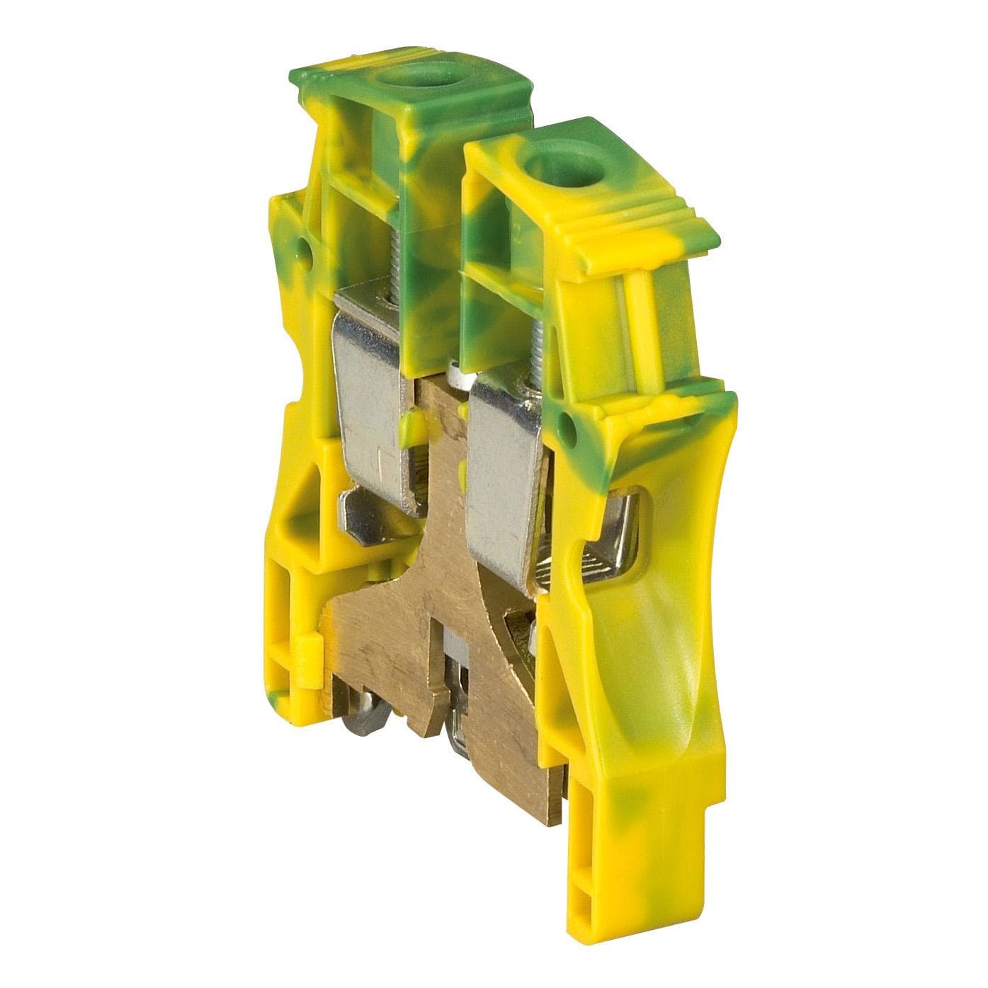 LEGRAND - Borna Viking 3 con tornillo - 1 unión - 1 entrada/1 salida - verde/amarillo - paso 15