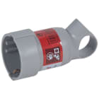 LEGRAND - Base 2P+T 16A con anillo tirador. Salida de cable a 45º recta o lateral. Color gris