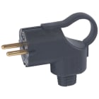LEGRAND - Clavija 2P+T 16A IP20 con anillo tirador, salida lateral. Material caucho de gran resistencia