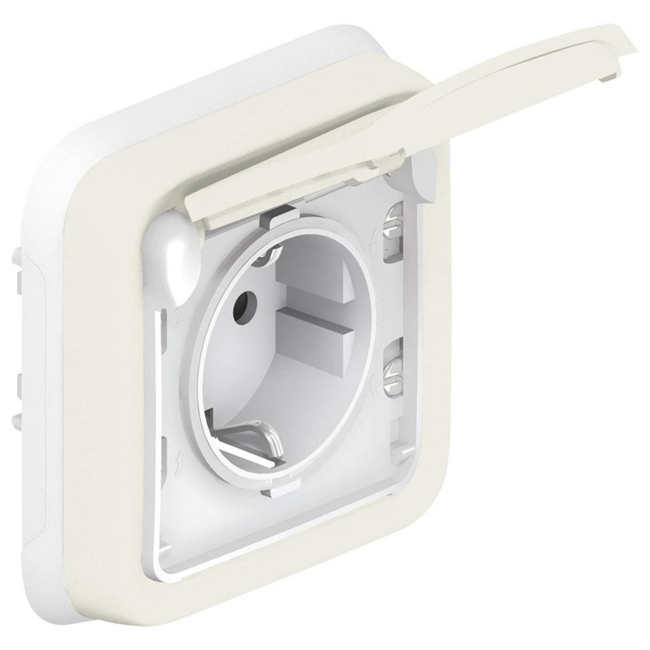 LEGRAND - Base de corriente Plexo IP 55 - 2P+T - montaje empotrado - Blanco