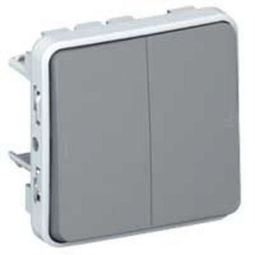 LEGRAND - Pulsador doble NA+NC Plexo modular gris - 10 A