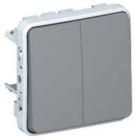 LEGRAND - Pulsador doble NA+NC Plexo modular gris - 10 A