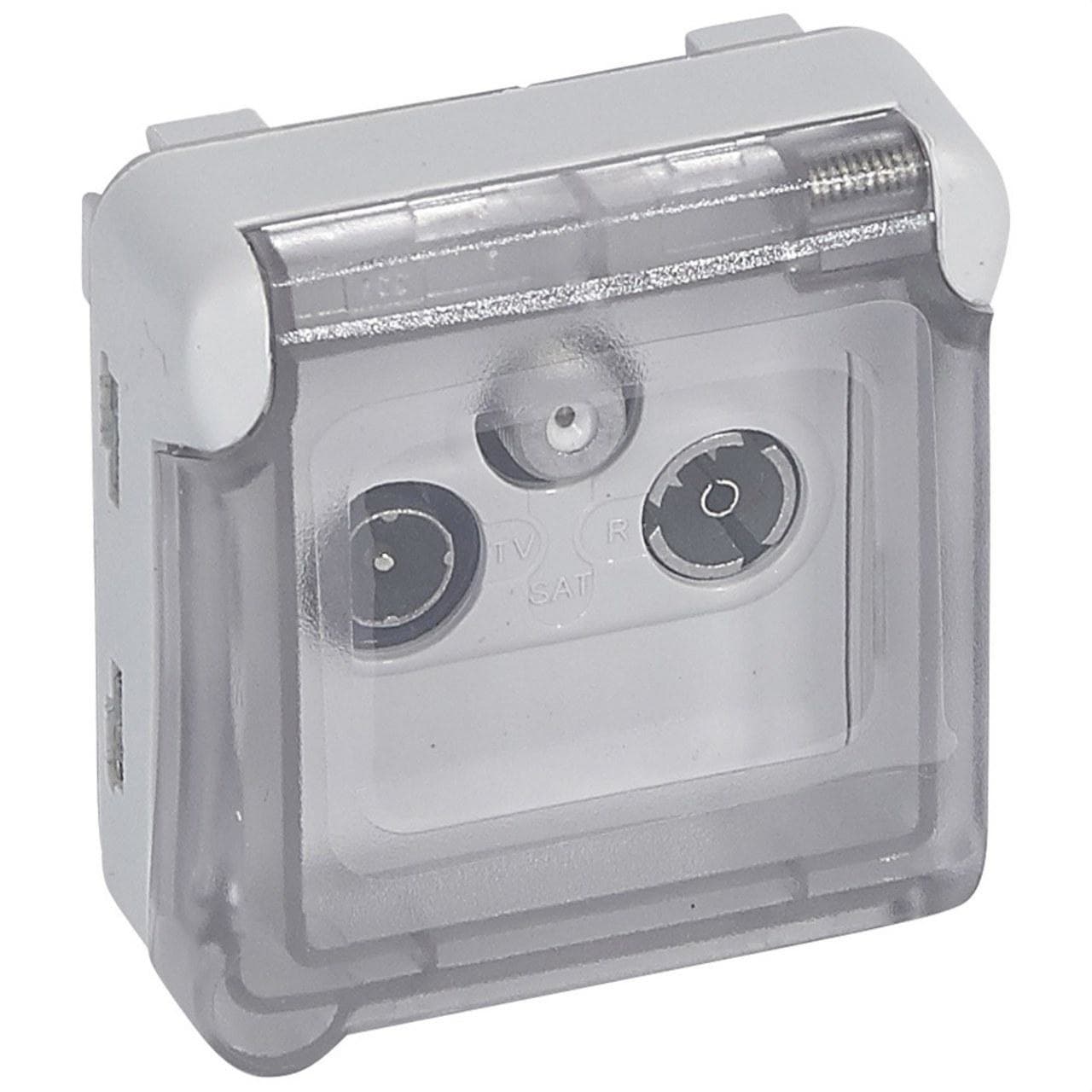 LEGRAND - Base TV-R-SAT Plexo componible gris - con demodulador individual - Instalación de superficie o de empotrar - gris
