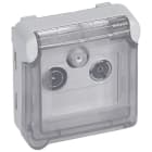 LEGRAND - Base TV-R-SAT Plexo componible gris - con demodulador individual - Instalación de superficie o de empotrar - gris