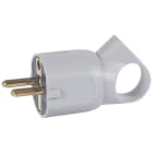 LEGRAND - Clavija 2P+T 16A con anillo tirador. Salida de cable a 45º recta o lateral. Gris
