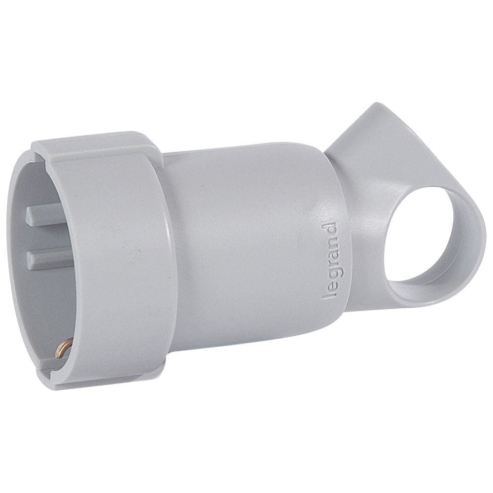 LEGRAND - Base 2P+T 16A con anillo tirador. Gris