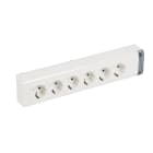 LEGRAND - Base múltiple Mosaic con 6 tomas 2P+T. Sin cable. Color blanco