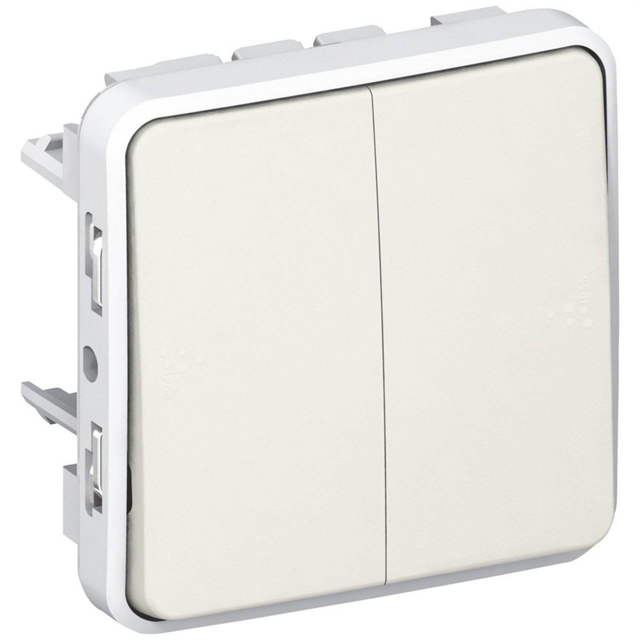 LEGRAND - Conmutador doble Plexo modular blanco - 10AX