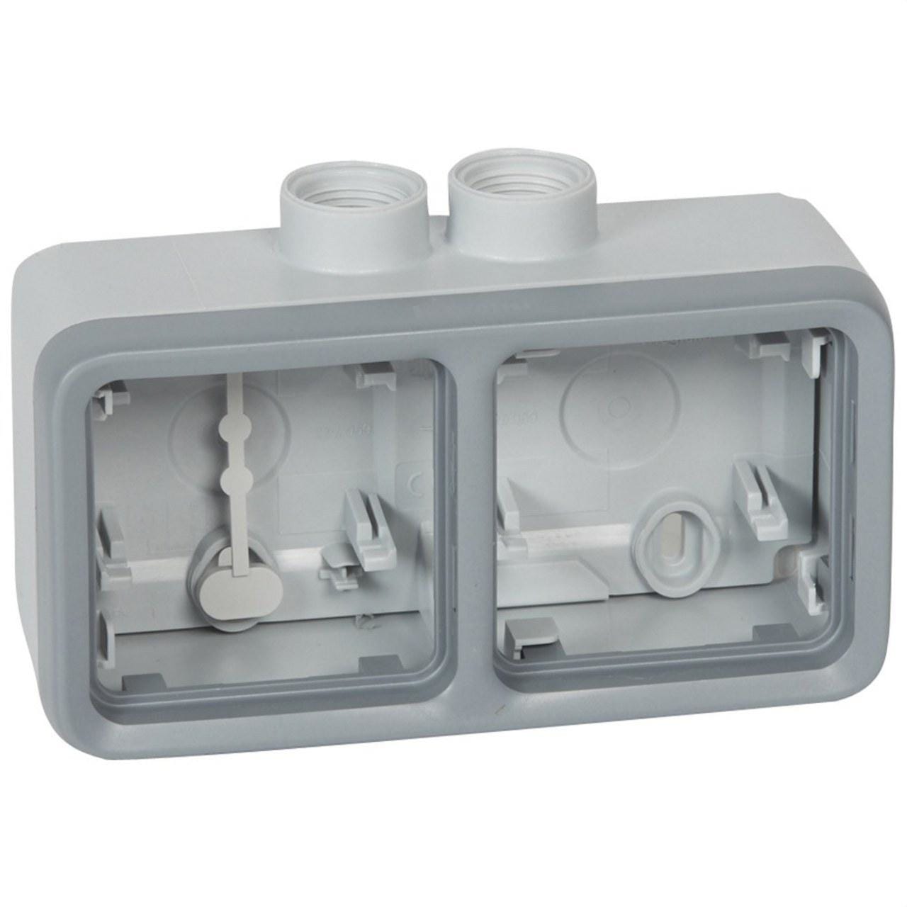 LEGRAND - Caja para prensaestopa Plexo modular gris - 2 elementos horizontales - ISO 20