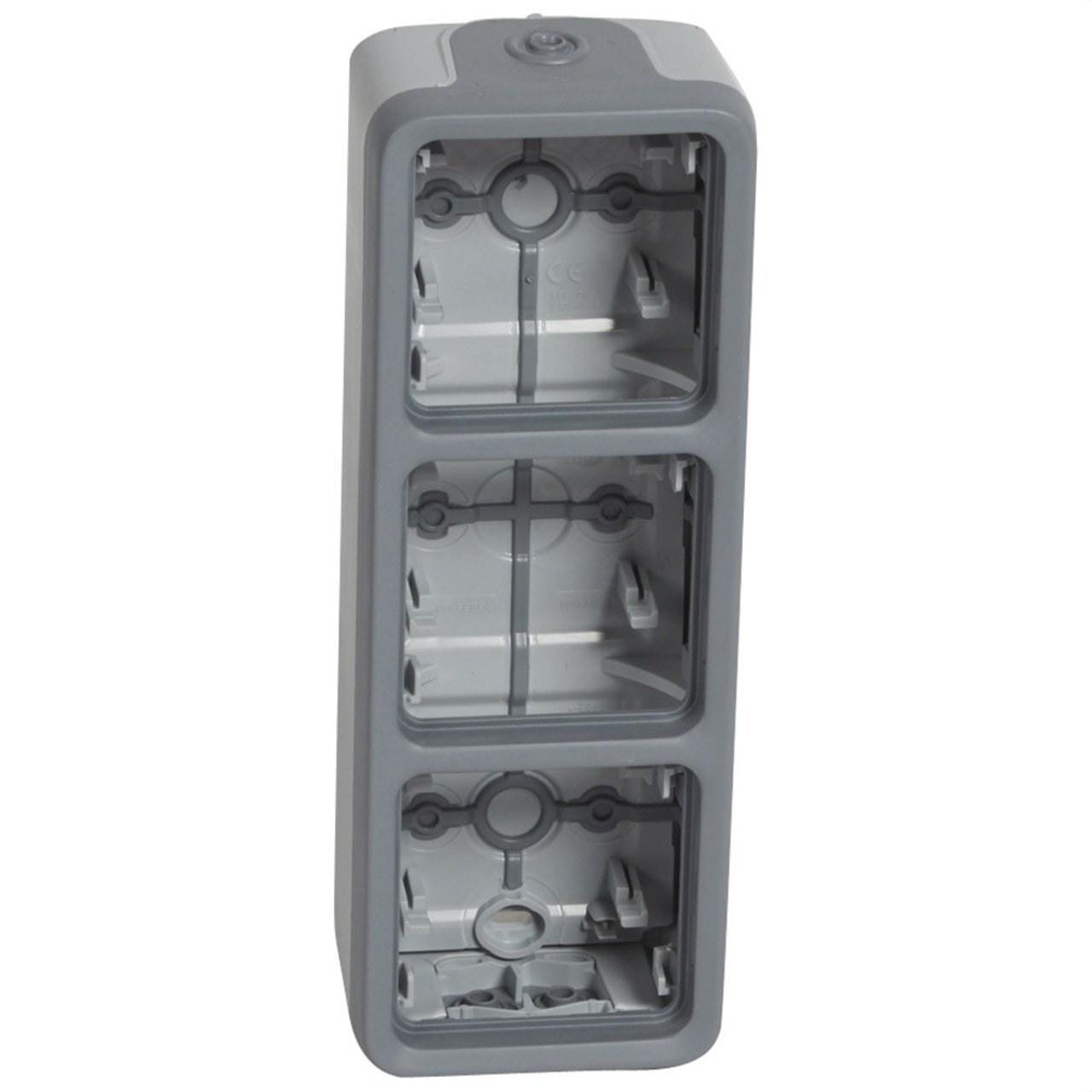 LEGRAND - Caja con conos Plexo modular gris - 3 elementos verticales
