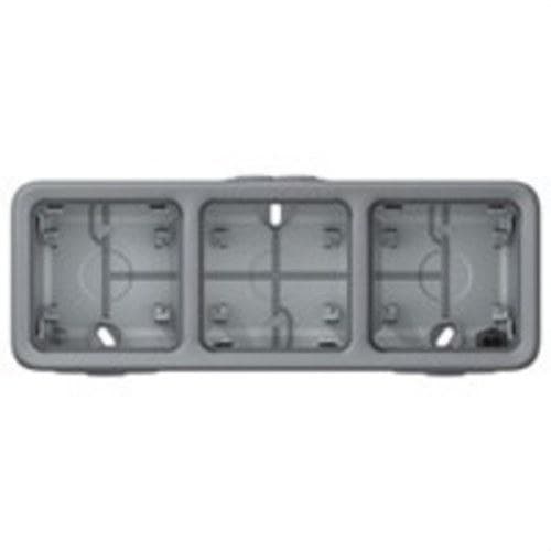 LEGRAND - Caja con conos Plexo modular gris - 3 elementos horizontales