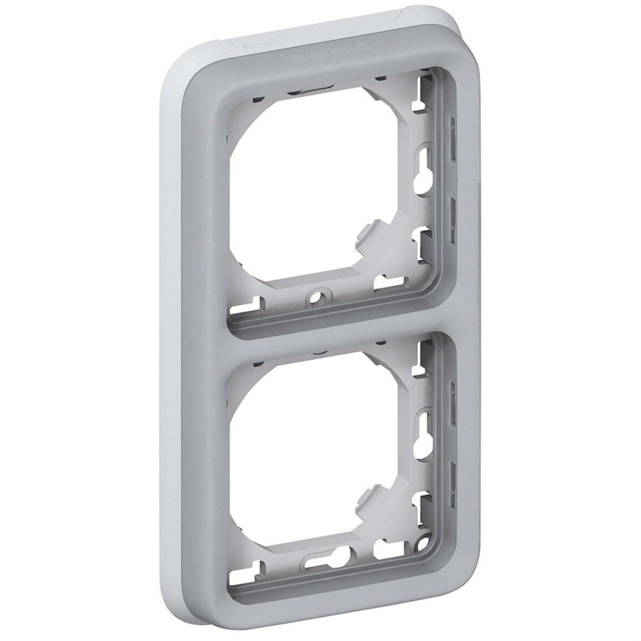 LEGRAND - Marco de empotrar Plexo modular gris - 2 elementos verticales