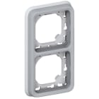 LEGRAND - Marco de empotrar Plexo modular gris - 2 elementos verticales